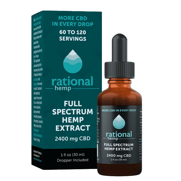 Full Spectrum Hemp Extract 2400 mg CBD oil box and bottle